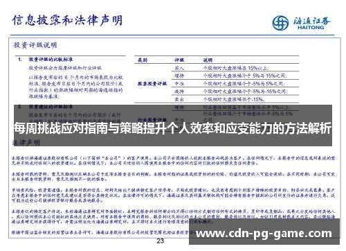 每周挑战应对指南与策略提升个人效率和应变能力的方法解析