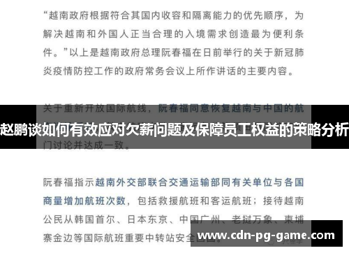 赵鹏谈如何有效应对欠薪问题及保障员工权益的策略分析